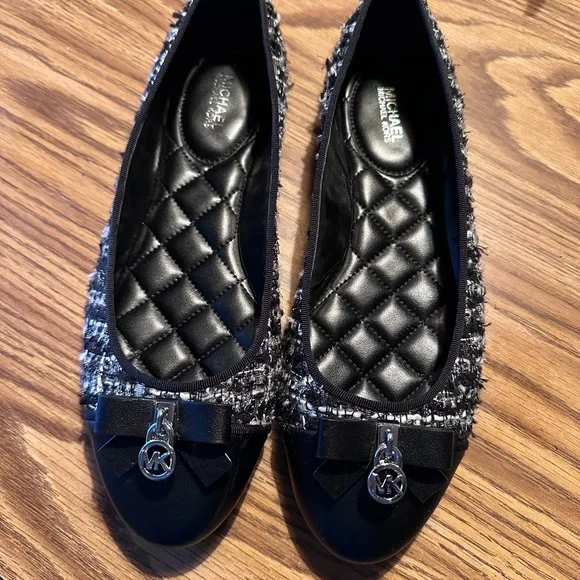 Michael Kors Black Tweed Ballet Flats - Picture 1 of 7